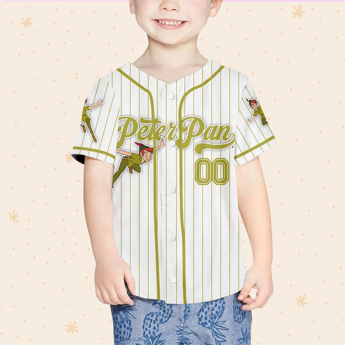 Mckenzieshoponline Disney Peter Pan Simple Stripe Retro Game Day Personalized Baseball Jersey For Fans - Image 5