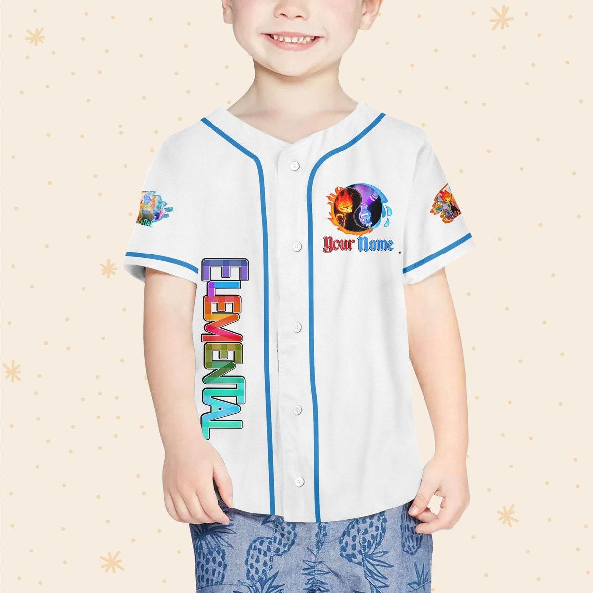 Mckenzieshoponline Disney Pixar Elemental Cute Ember And Wade Personalized Baseball Jersey For Fans - Image 5