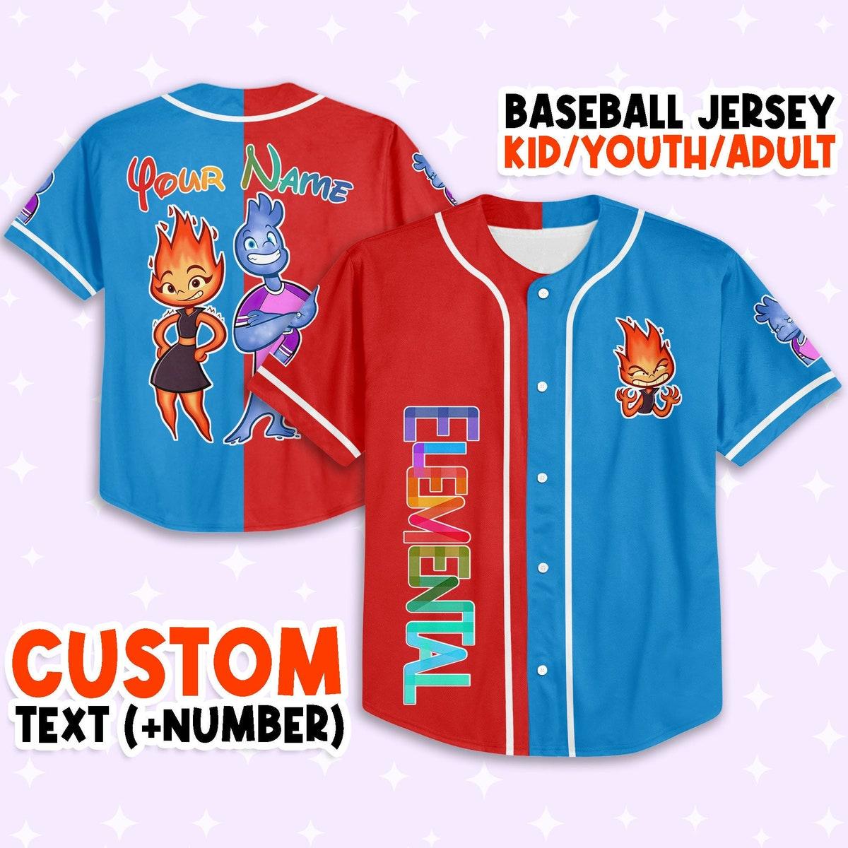 Mckenzieshoponline Disney Pixar Elemental Love Life Funny Personalized Baseball Jersey For Fans