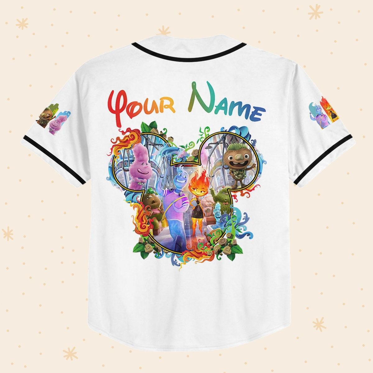 Mckenzieshoponline Disney Pixar Elemental Mickey Head Disney Personalized Baseball Jersey For Fans - Image 4