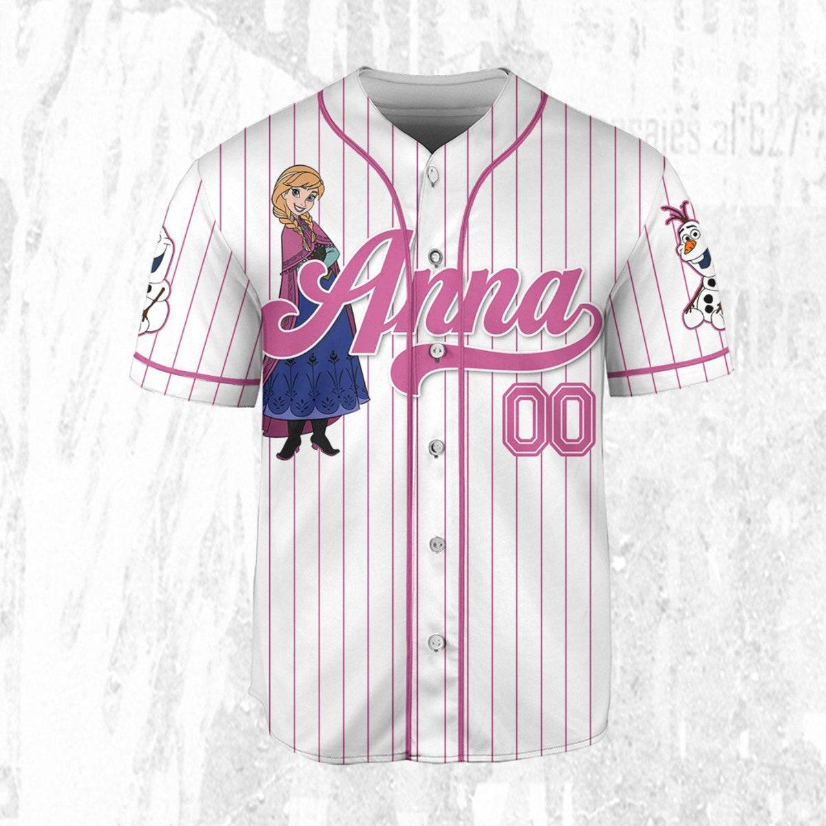 Mckenzieshoponline Disney Princess Anna Frozen Simple Personalized Baseball Jersey For Fans - Image 4