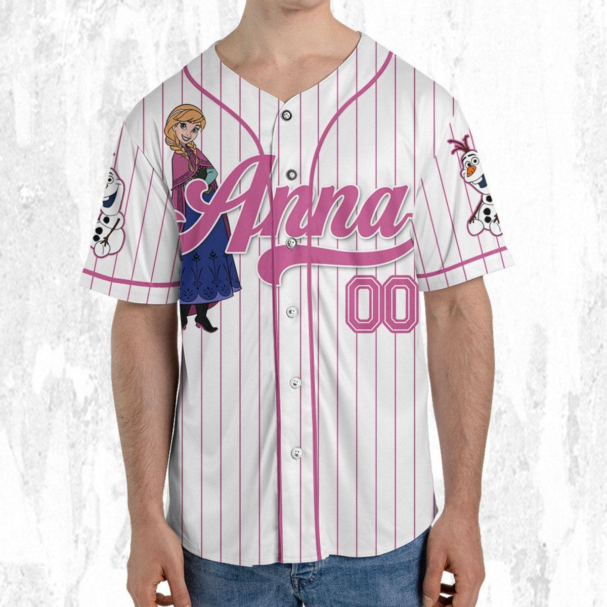 Mckenzieshoponline Disney Princess Anna Frozen Simple Personalized Baseball Jersey For Fans - Image 6