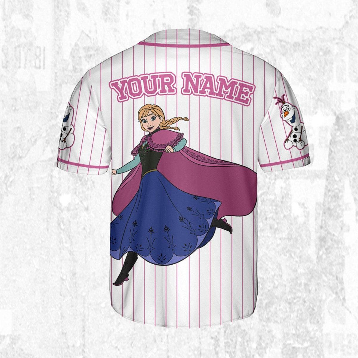 Mckenzieshoponline Disney Princess Anna Frozen Simple Personalized Baseball Jersey For Fans - Image 5