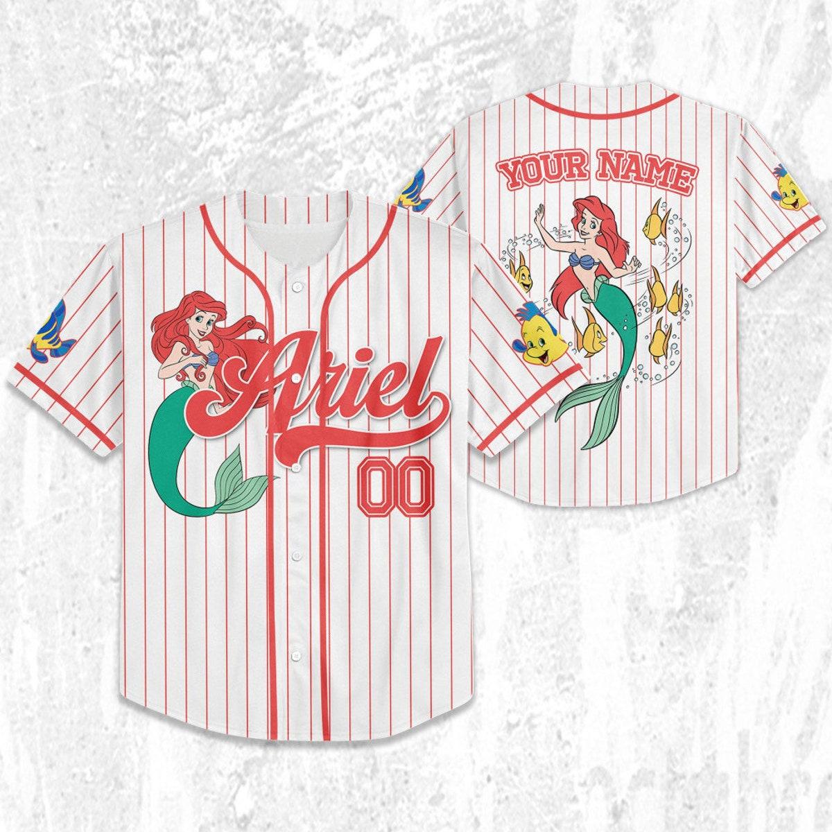 Mckenzieshoponline Disney Princess Ariel The Little Mermaid Personalized Baseball Jersey For Fans - Image 3