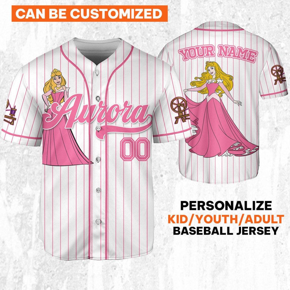 Mckenzieshoponline Disney Princess Aurora Sleeping Beauty Personalized Baseball Jersey For Fans