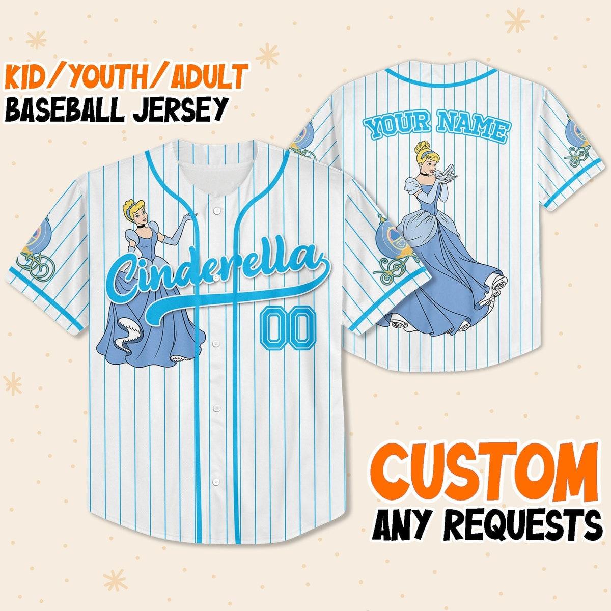 Mckenzieshoponline Disney Princess Cinderella Simple Personalized Baseball Jersey For Fans - Image 2