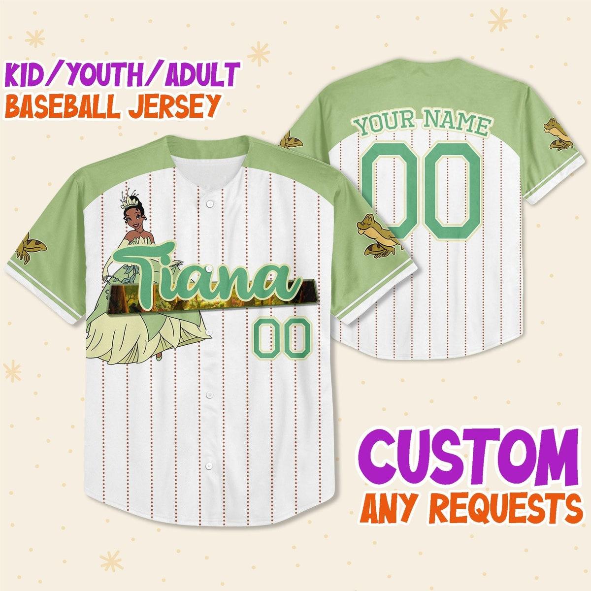Mckenzieshoponline Disney Princess Tiana Princess And The Frog Personalized Baseball Jersey For Fans - Image 2