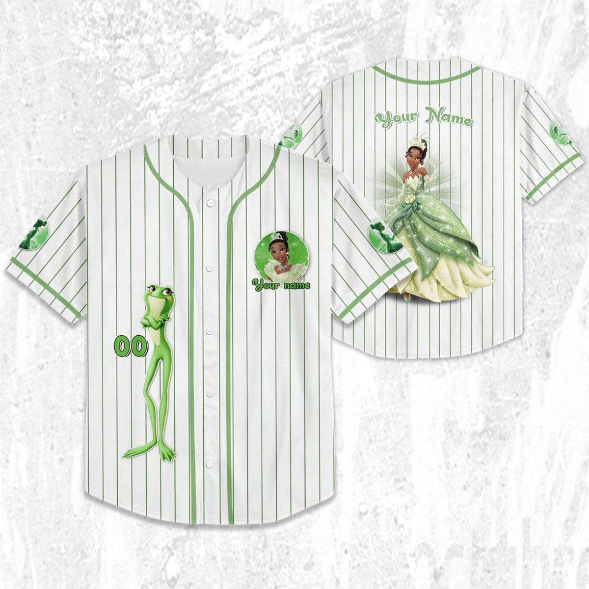 Mckenzieshoponline Disney Princess Tiana White Green Personalized Baseball Jersey For Fans - Image 3