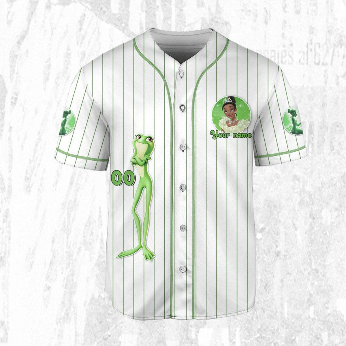 Mckenzieshoponline Disney Princess Tiana White Green Personalized Baseball Jersey For Fans - Image 4