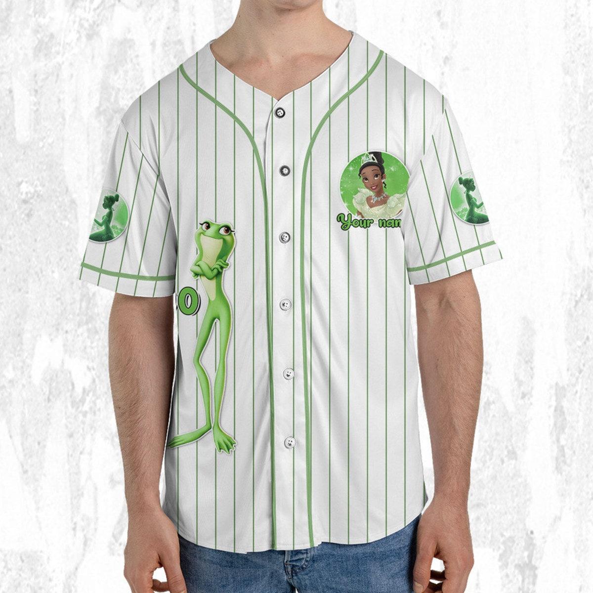Mckenzieshoponline Disney Princess Tiana White Green Personalized Baseball Jersey For Fans - Image 6