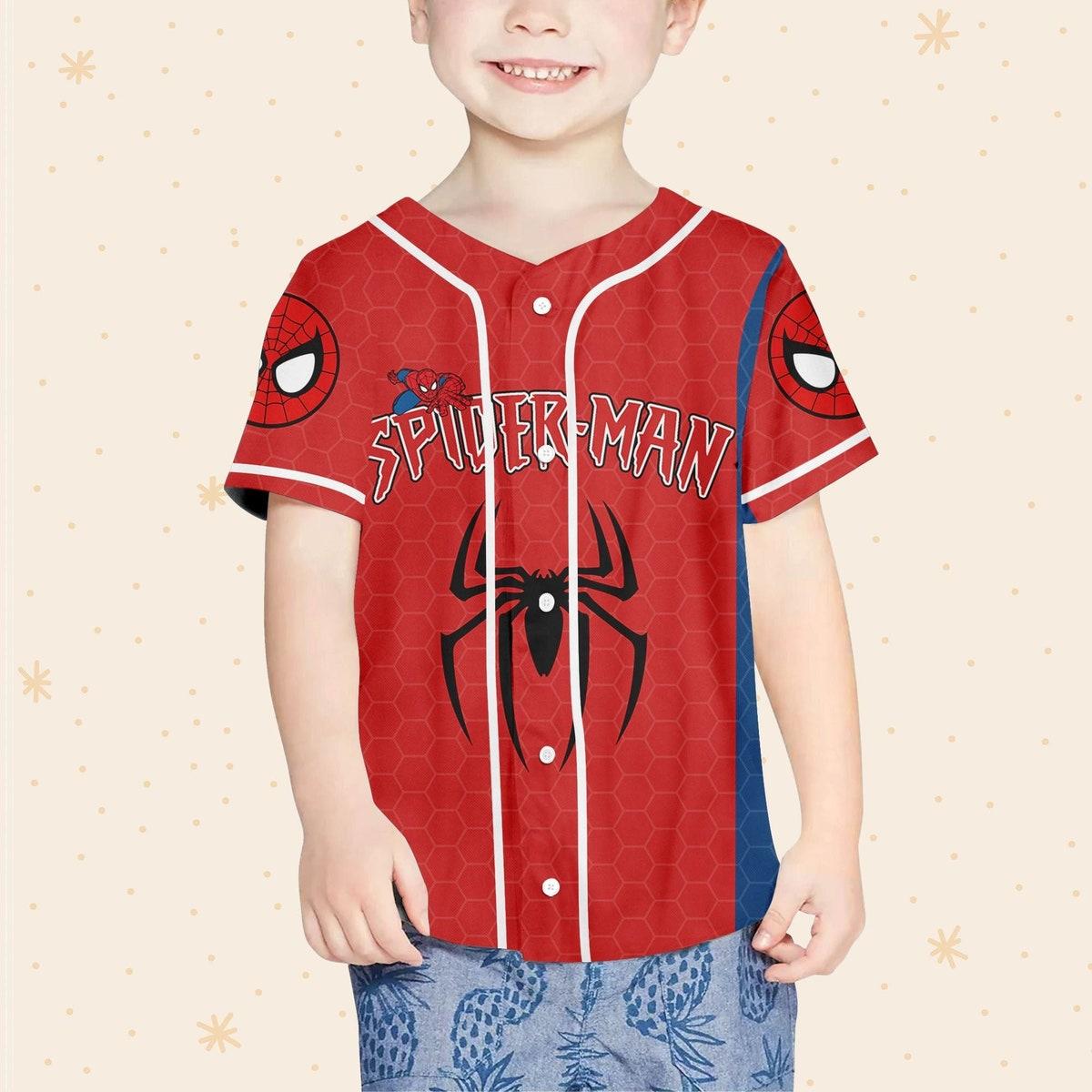 Mckenzieshoponline Disney Spider Man Blue And Red Personalized Baseball Jersey For Fans - Image 5