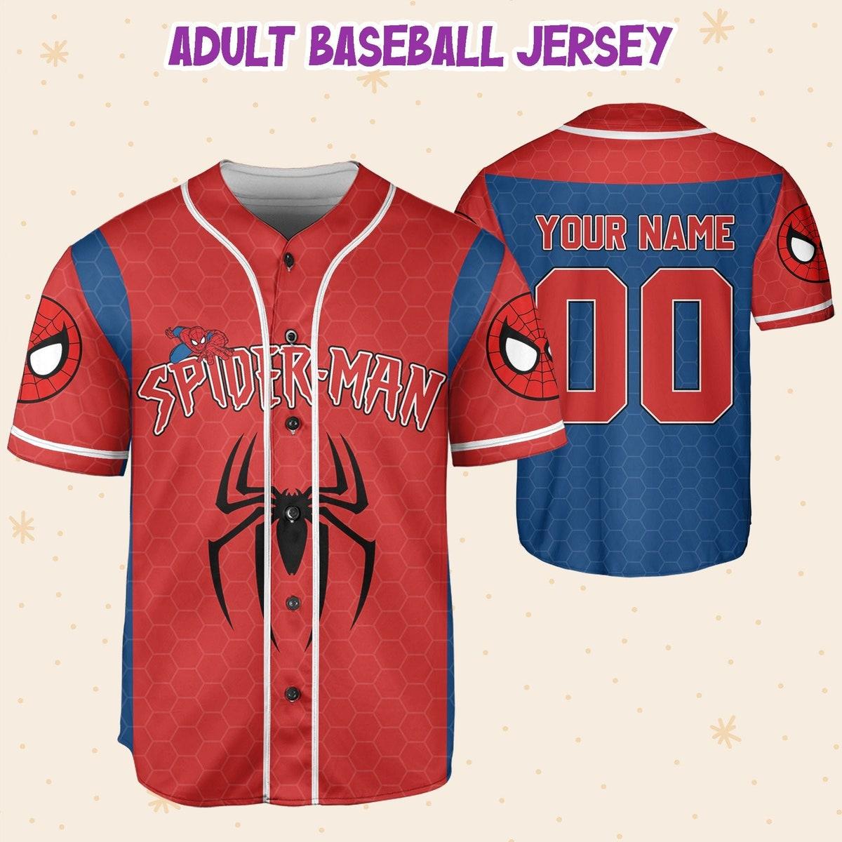 Mckenzieshoponline Disney Spider Man Blue And Red Personalized Baseball Jersey For Fans - Image 6