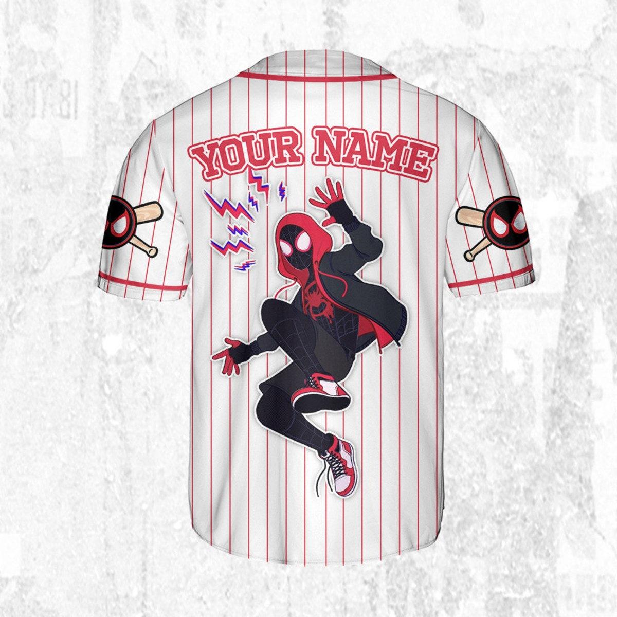 Mckenzieshoponline Disney Spiderman Spiderverse Miles Morales Personalized Baseball Jersey For Fans - Image 5