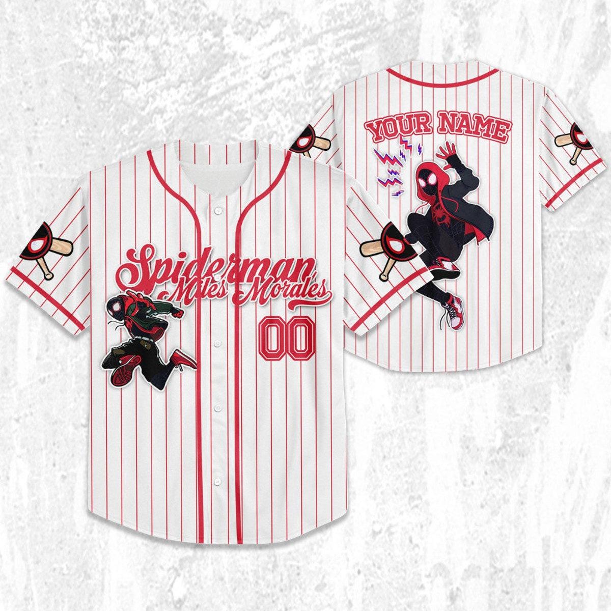 Mckenzieshoponline Disney Spiderman Spiderverse Miles Morales Personalized Baseball Jersey For Fans - Image 3