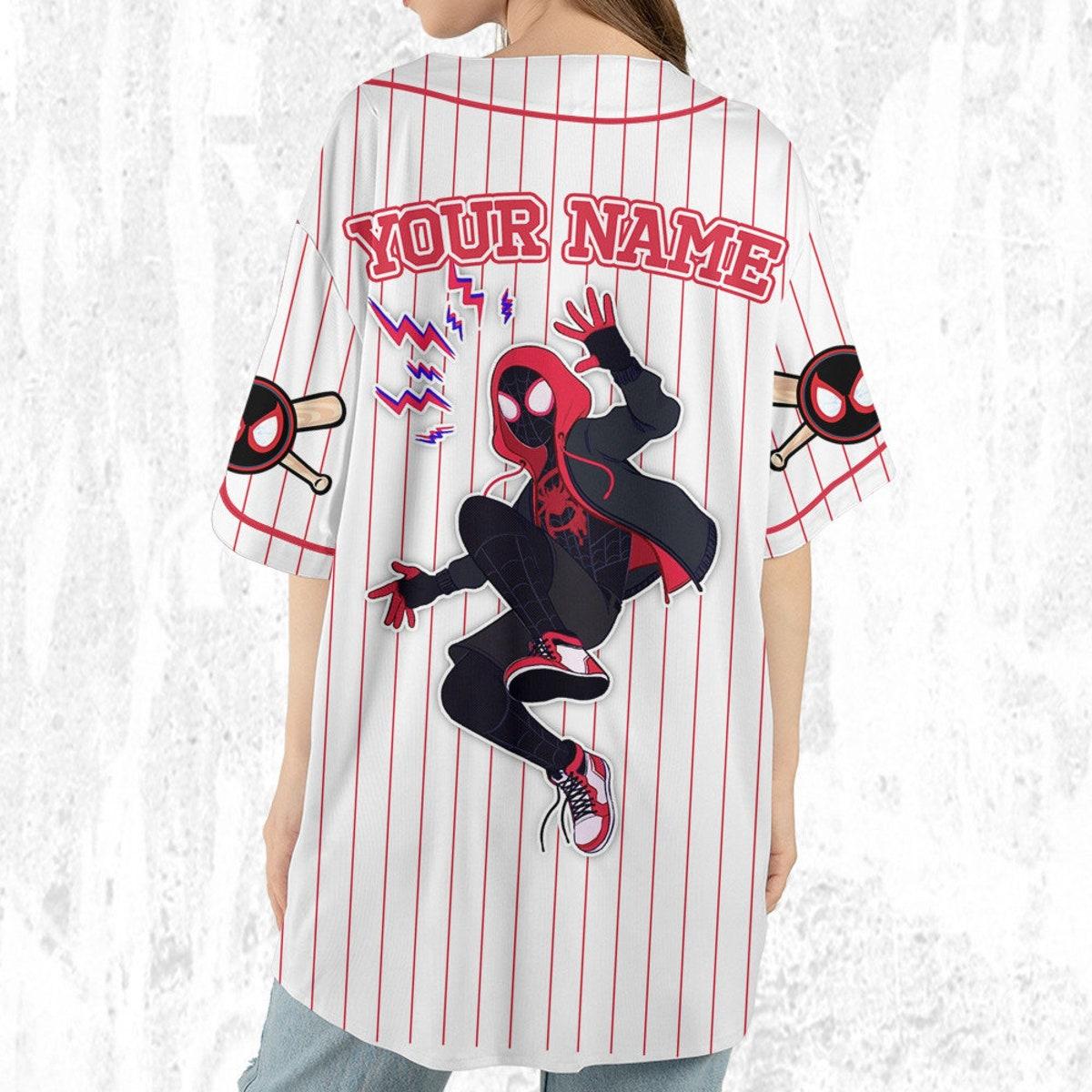 Mckenzieshoponline Disney Spiderman Spiderverse Miles Morales Personalized Baseball Jersey For Fans - Image 7