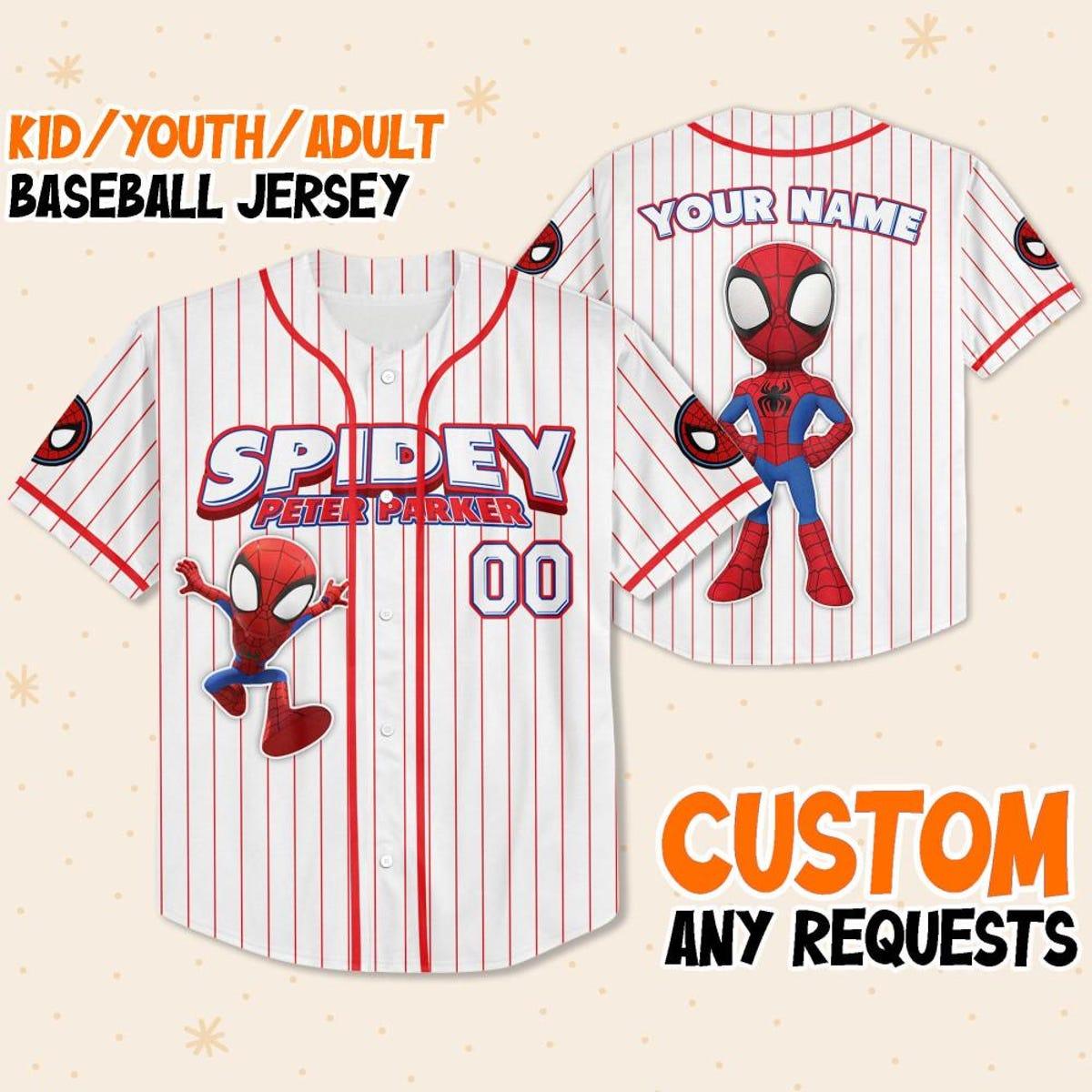 Mckenzieshoponline Disney Spidey And Friends Peter Parker Personalized Baseball Jersey For Fans