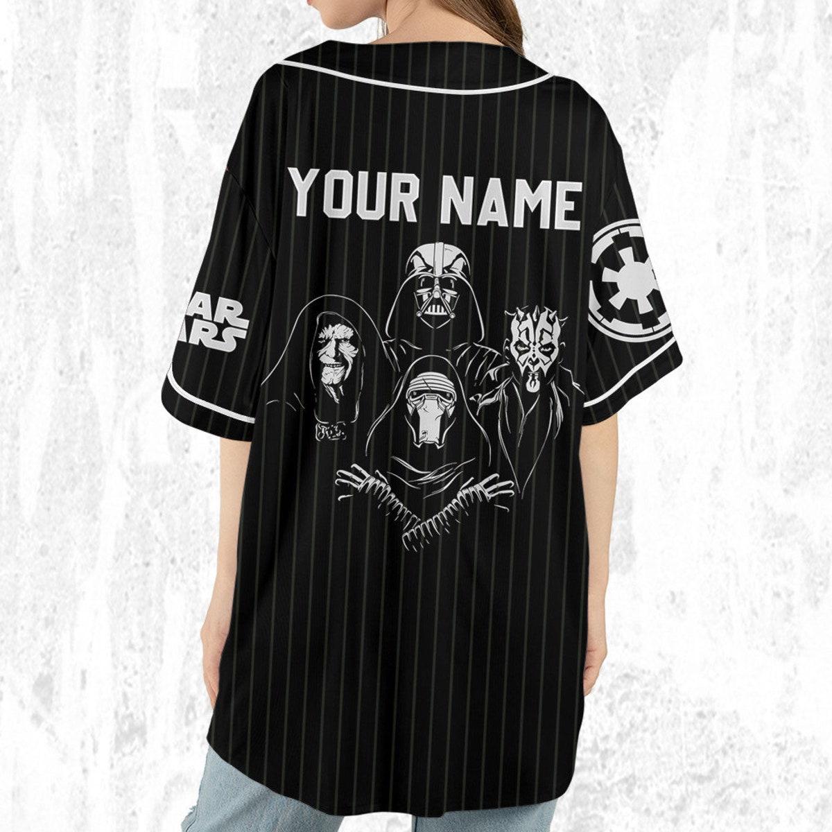 Mckenzieshoponline Disney Star Wars Dark Side Black Striped Personalized Baseball Jersey For Fans - Image 7