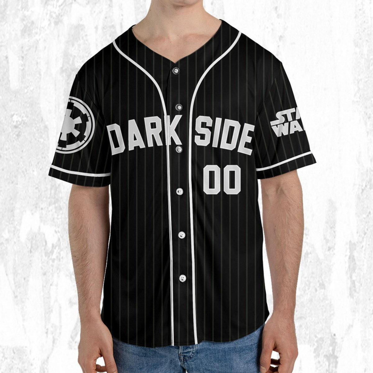 Mckenzieshoponline Disney Star Wars Dark Side Black Striped Personalized Baseball Jersey For Fans - Image 6
