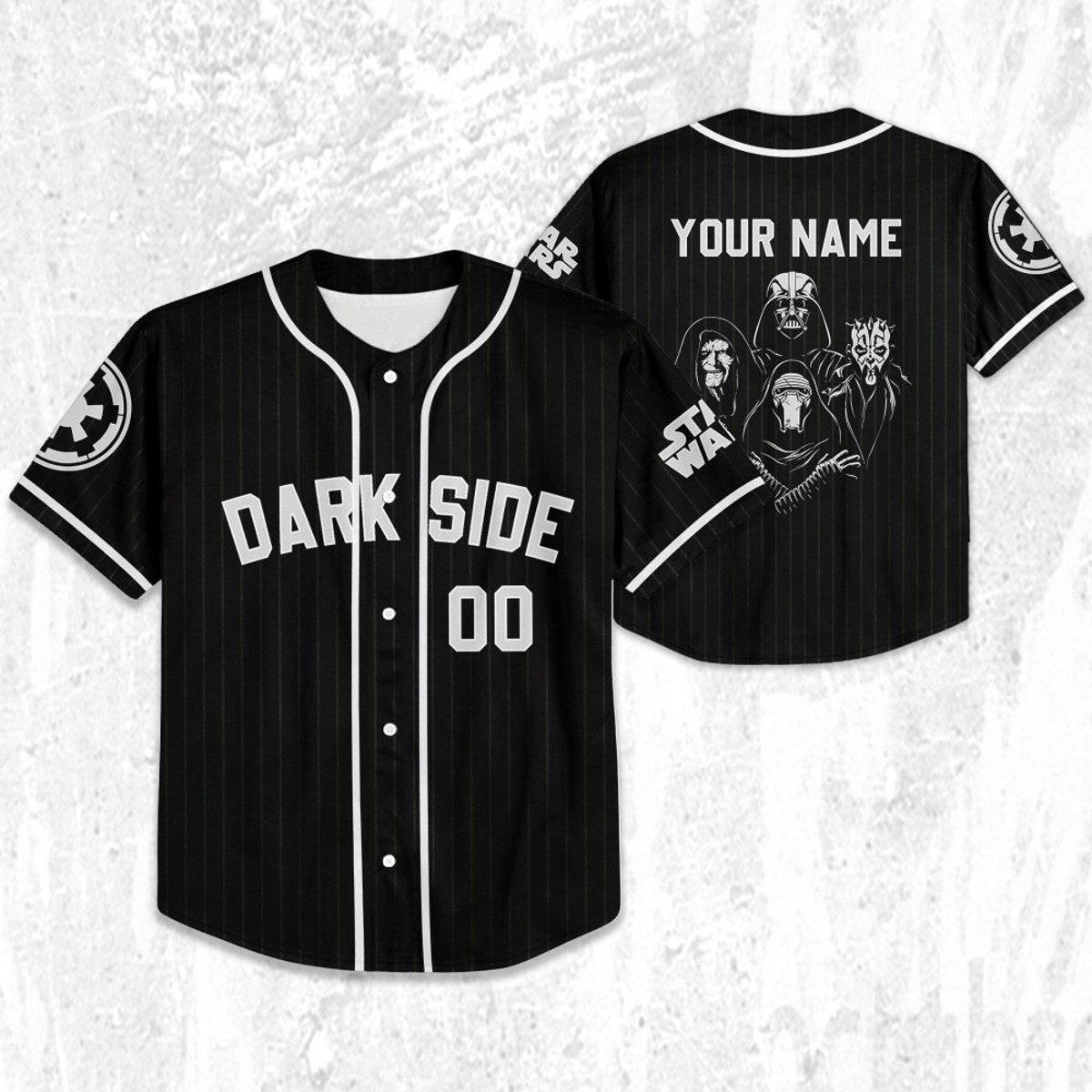 Mckenzieshoponline Disney Star Wars Dark Side Black Striped Personalized Baseball Jersey For Fans - Image 3