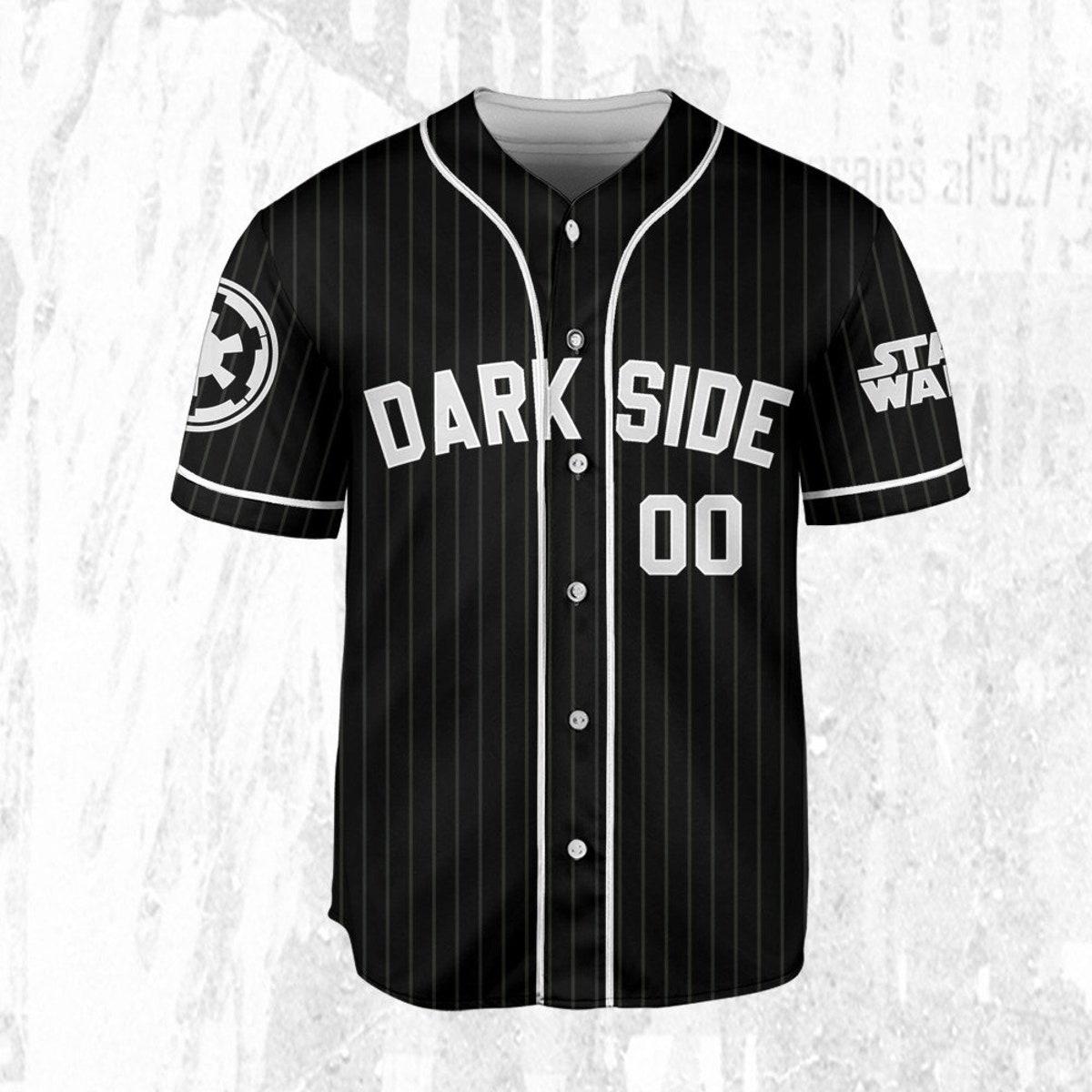 Mckenzieshoponline Disney Star Wars Dark Side Black Striped Personalized Baseball Jersey For Fans - Image 4