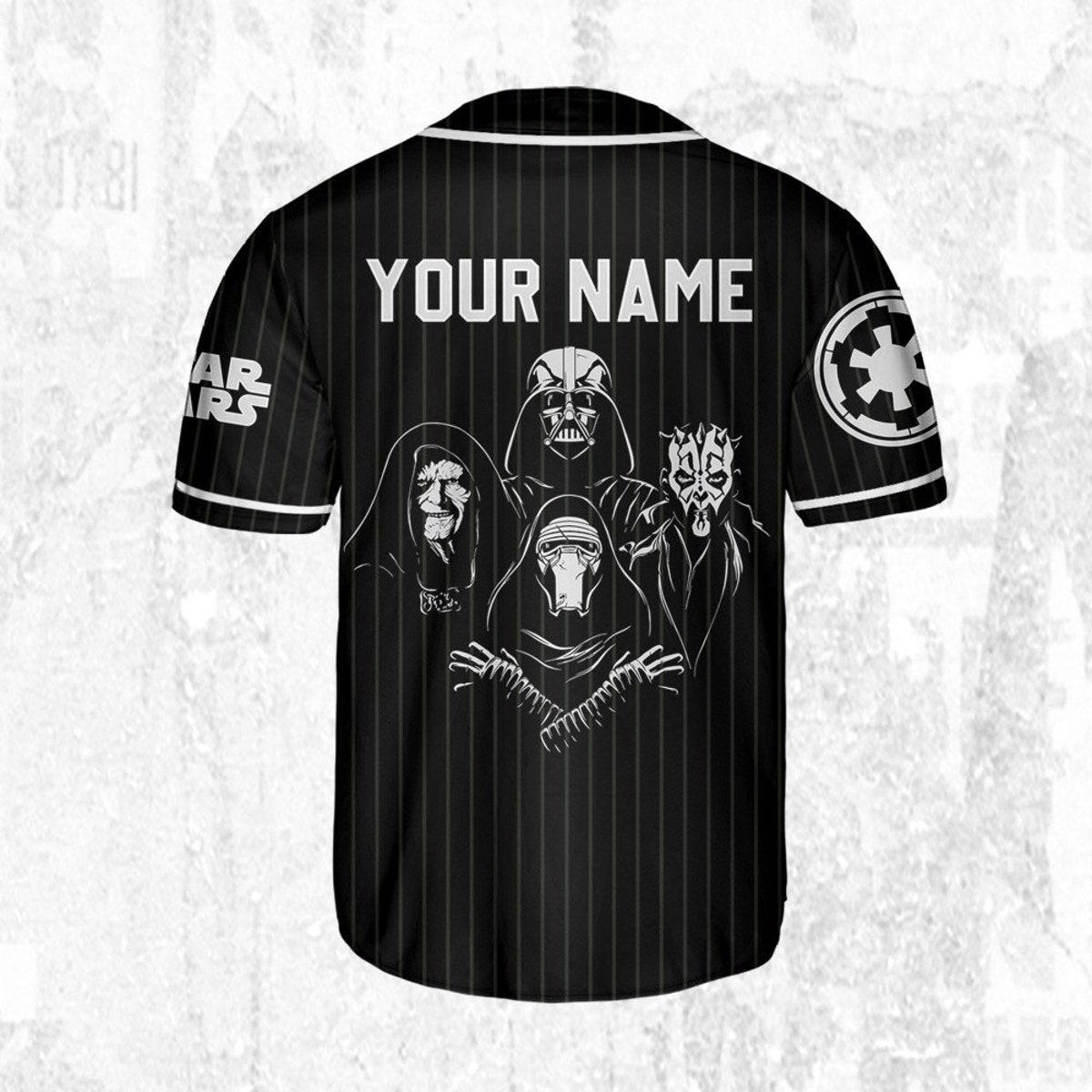 Mckenzieshoponline Disney Star Wars Dark Side Black Striped Personalized Baseball Jersey For Fans - Image 5
