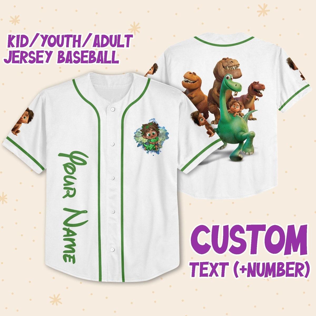 Mckenzieshoponline Disney The Good Dinosaur Characters Personalized Baseball Jersey For Fans