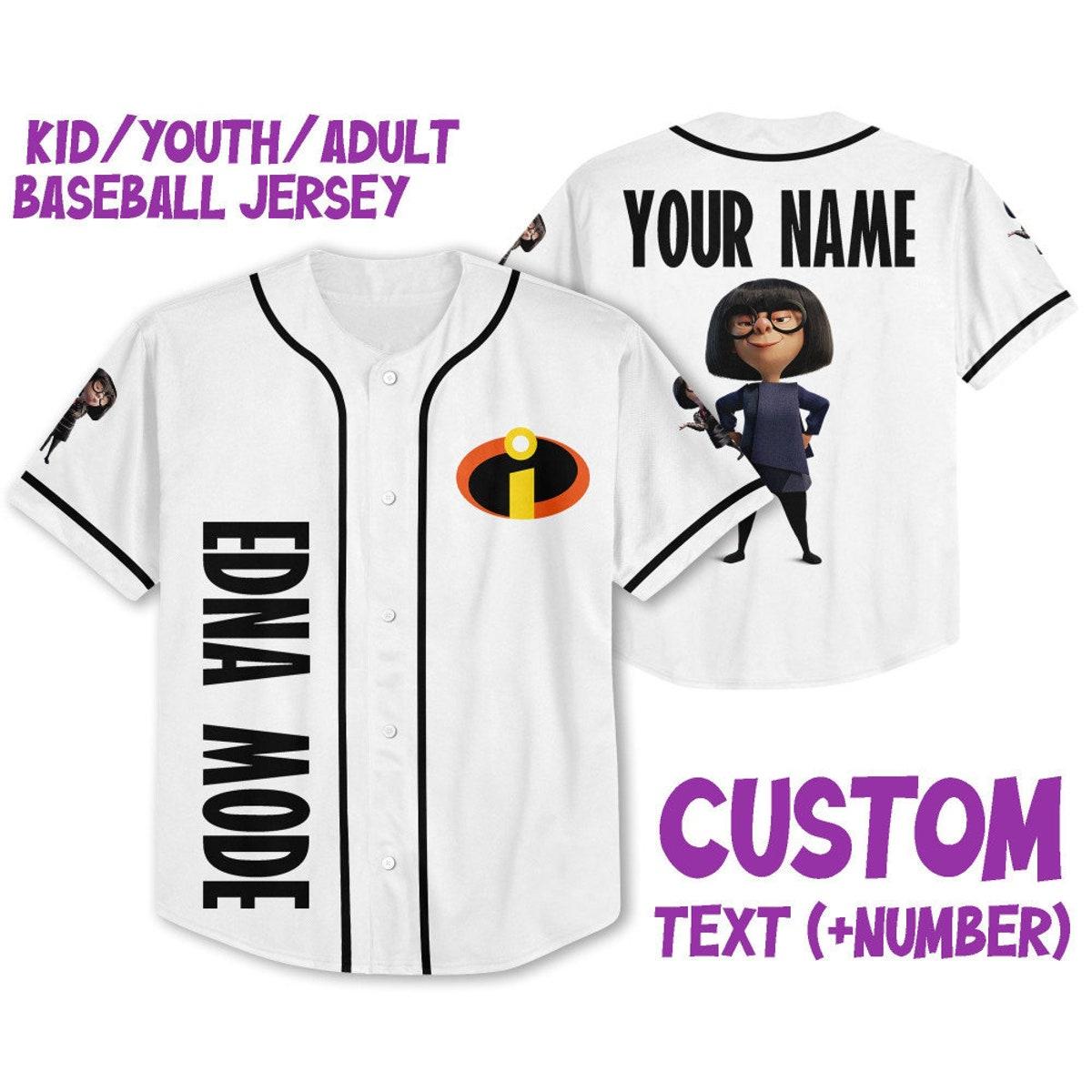 Mckenzieshoponline Disney The Incredibles Edna Mode Personalized Baseball Jersey For Fans