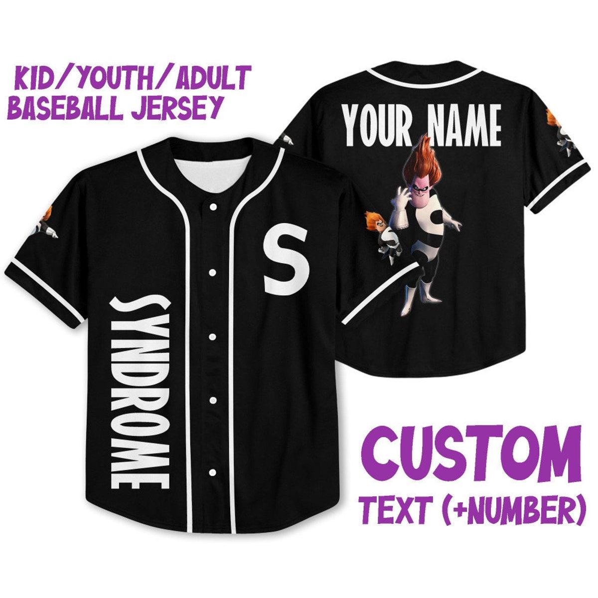 Mckenzieshoponline Disney The Incredibles Syndrome Personalized Baseball Jersey For Fans