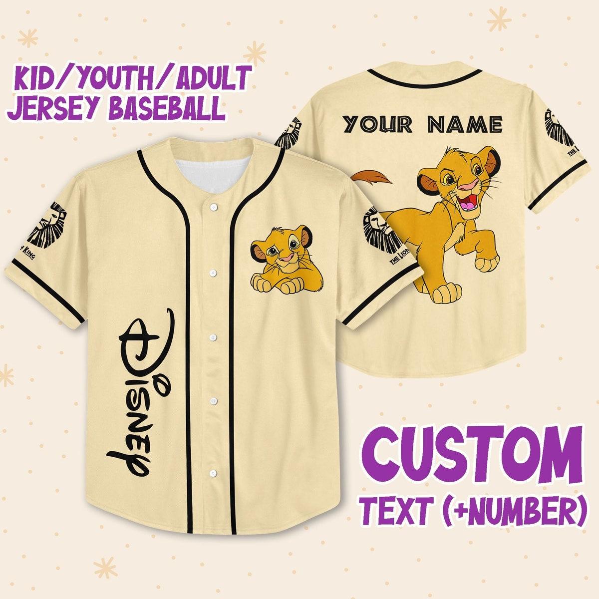 Mckenzieshoponline Disney The Lion King Baby Simba Personalized Baseball Jersey For Fans