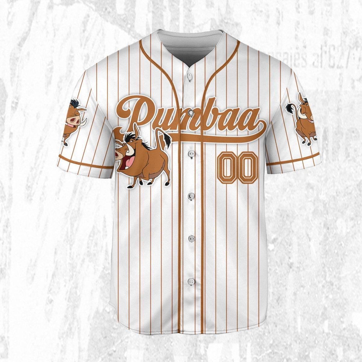 Mckenzieshoponline Disney The Lion King Pumbaa Simple Stripe Personalized Baseball Jersey For Fans - Image 4