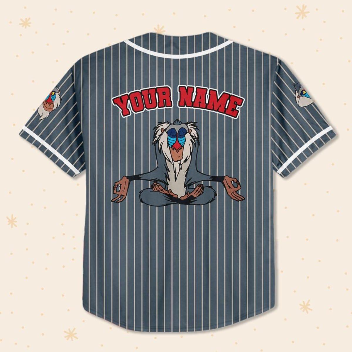 Mckenzieshoponline Disney The Lion King Rafiki Striped Seal Personalized Baseball Jersey For Fans - Image 4