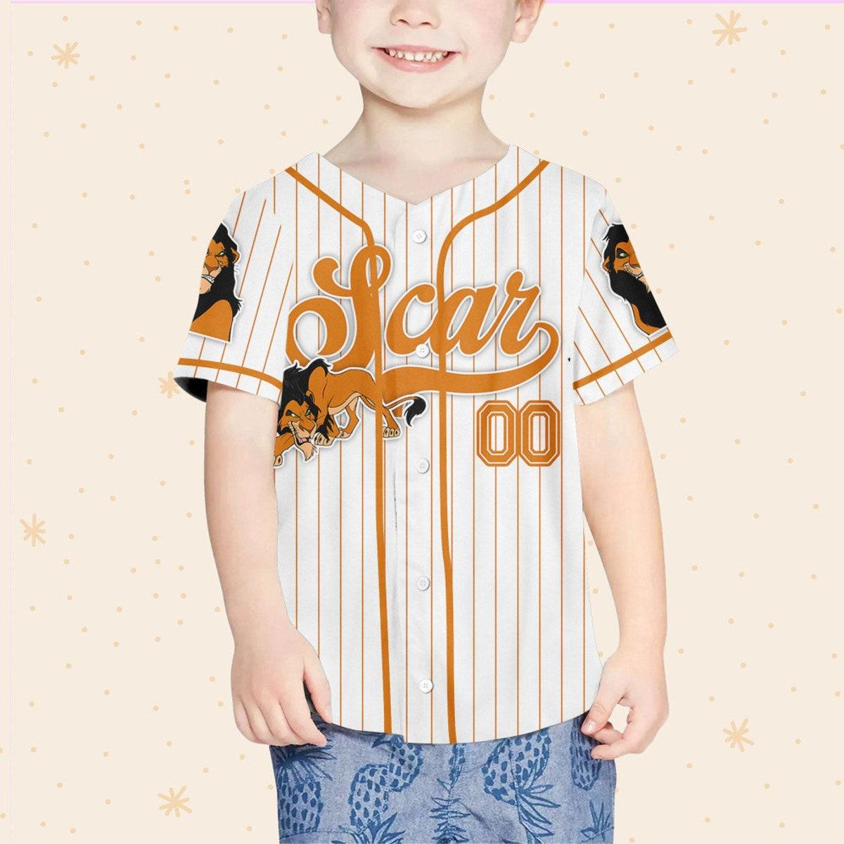 Mckenzieshoponline Disney The Lion King Scar Simple Stripe Personalized Baseball Jersey For Fans - Image 5