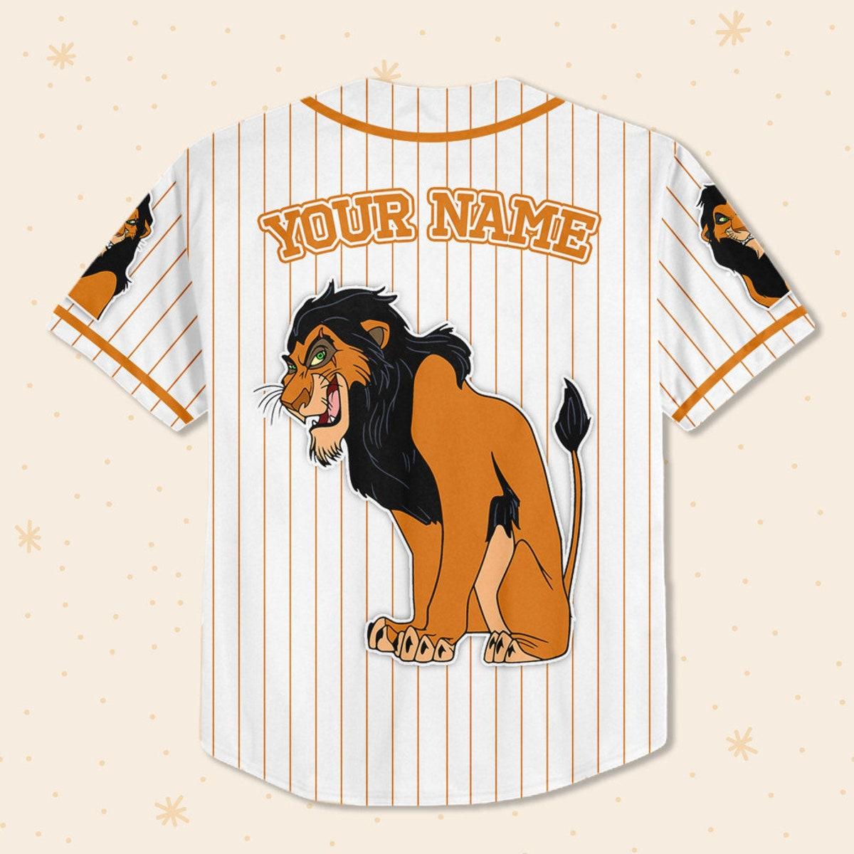 Mckenzieshoponline Disney The Lion King Scar Simple Stripe Personalized Baseball Jersey For Fans - Image 4