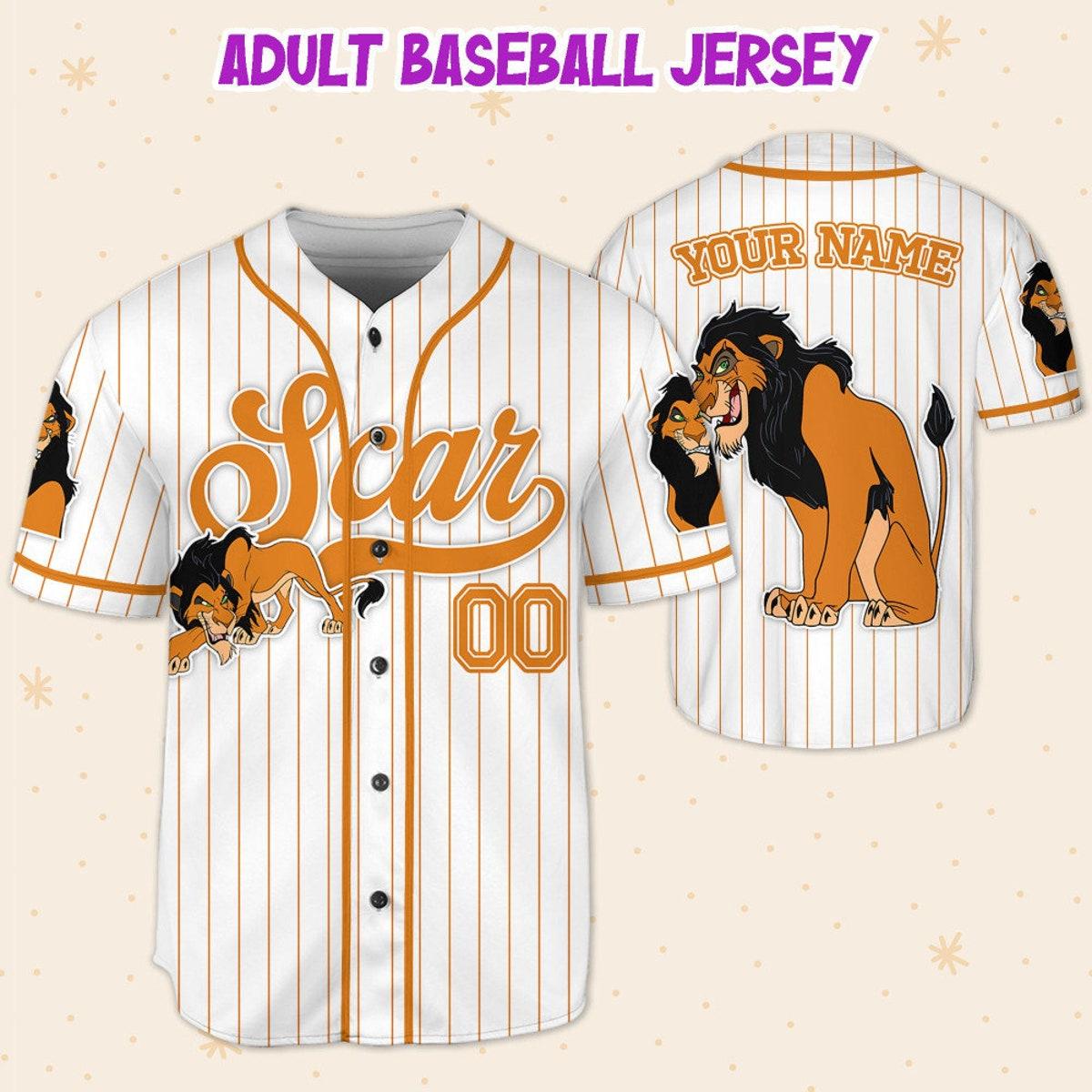 Mckenzieshoponline Disney The Lion King Scar Simple Stripe Personalized Baseball Jersey For Fans - Image 6