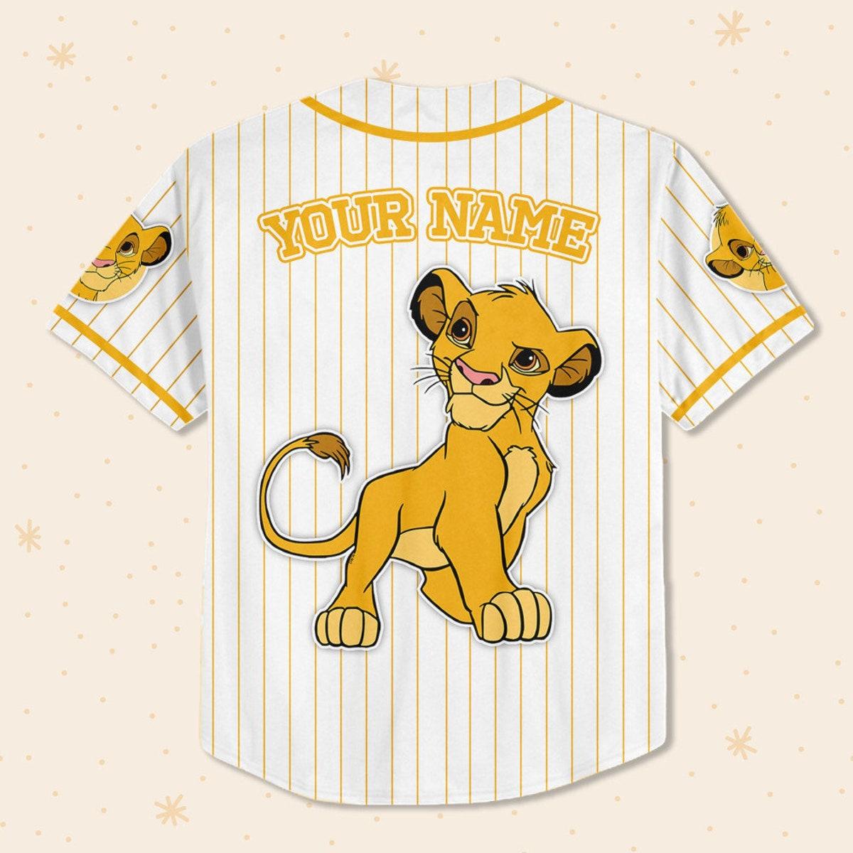Mckenzieshoponline Disney The Lion King Simba Simple Stripe Personalized Baseball Jersey For Fans - Image 4