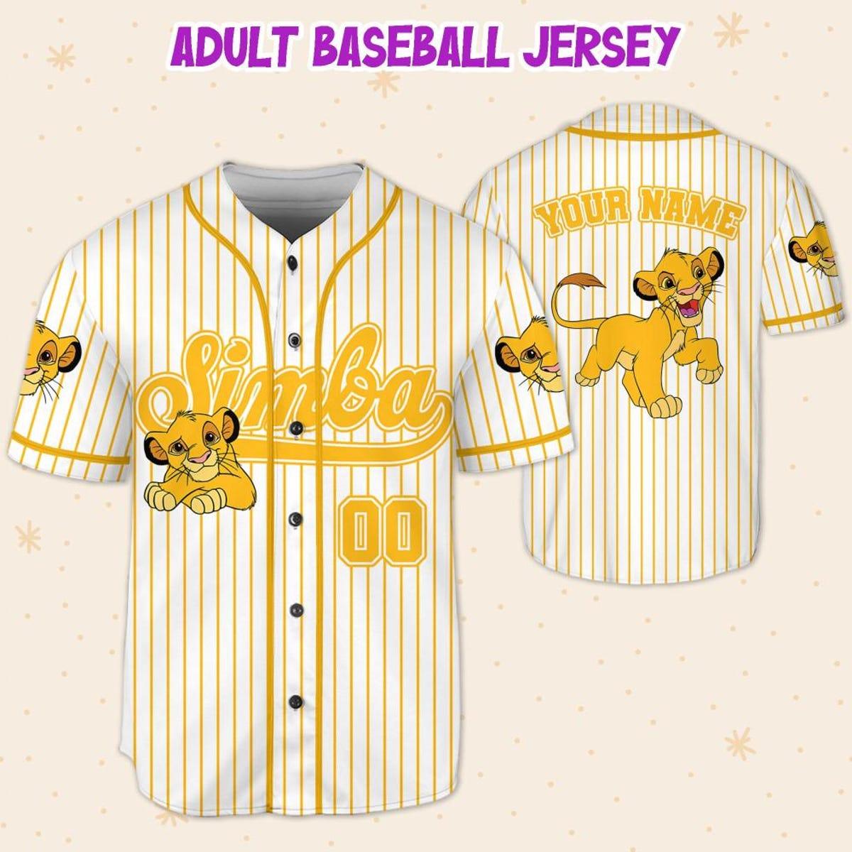 Mckenzieshoponline Disney The Lion King Simba Striped Personalized Baseball Jersey For Fans - Image 6