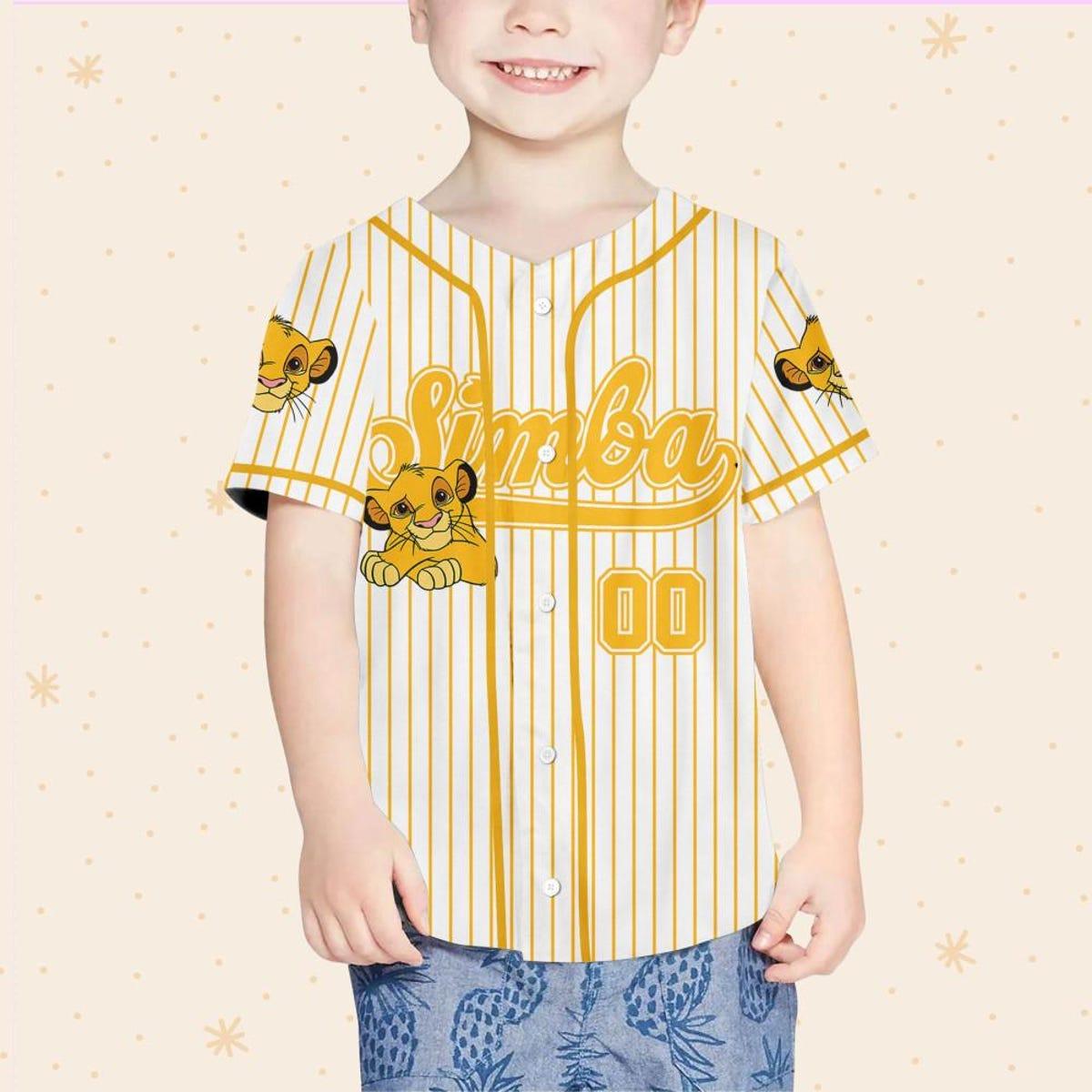 Mckenzieshoponline Disney The Lion King Simba Striped Personalized Baseball Jersey For Fans - Image 5