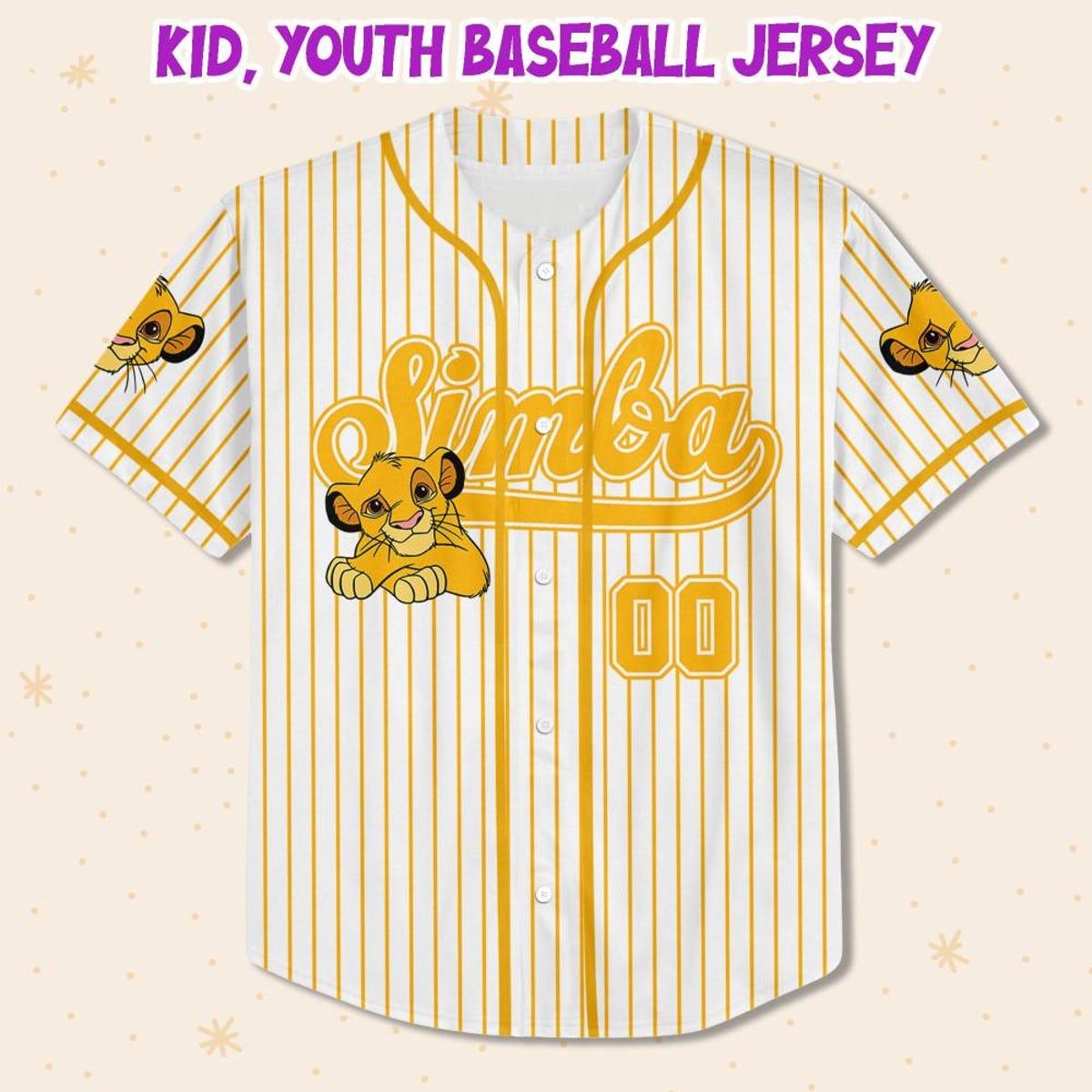 Mckenzieshoponline Disney The Lion King Simba Striped Personalized Baseball Jersey For Fans - Image 3