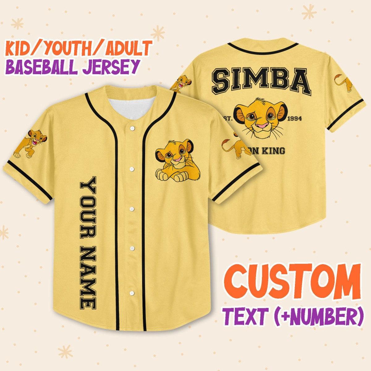 Mckenzieshoponline Disney The Lion King Vintage Simba Personalized Baseball Jersey For Fans - Image 2