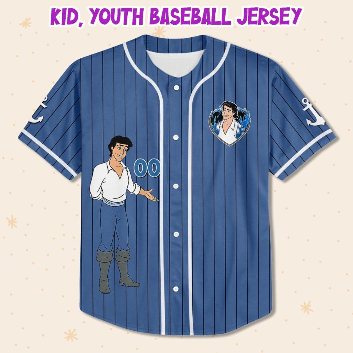 Mckenzieshoponline Disney The Little Mermaid Prince Eric Personalized Baseball Jersey For Fans - Image 3