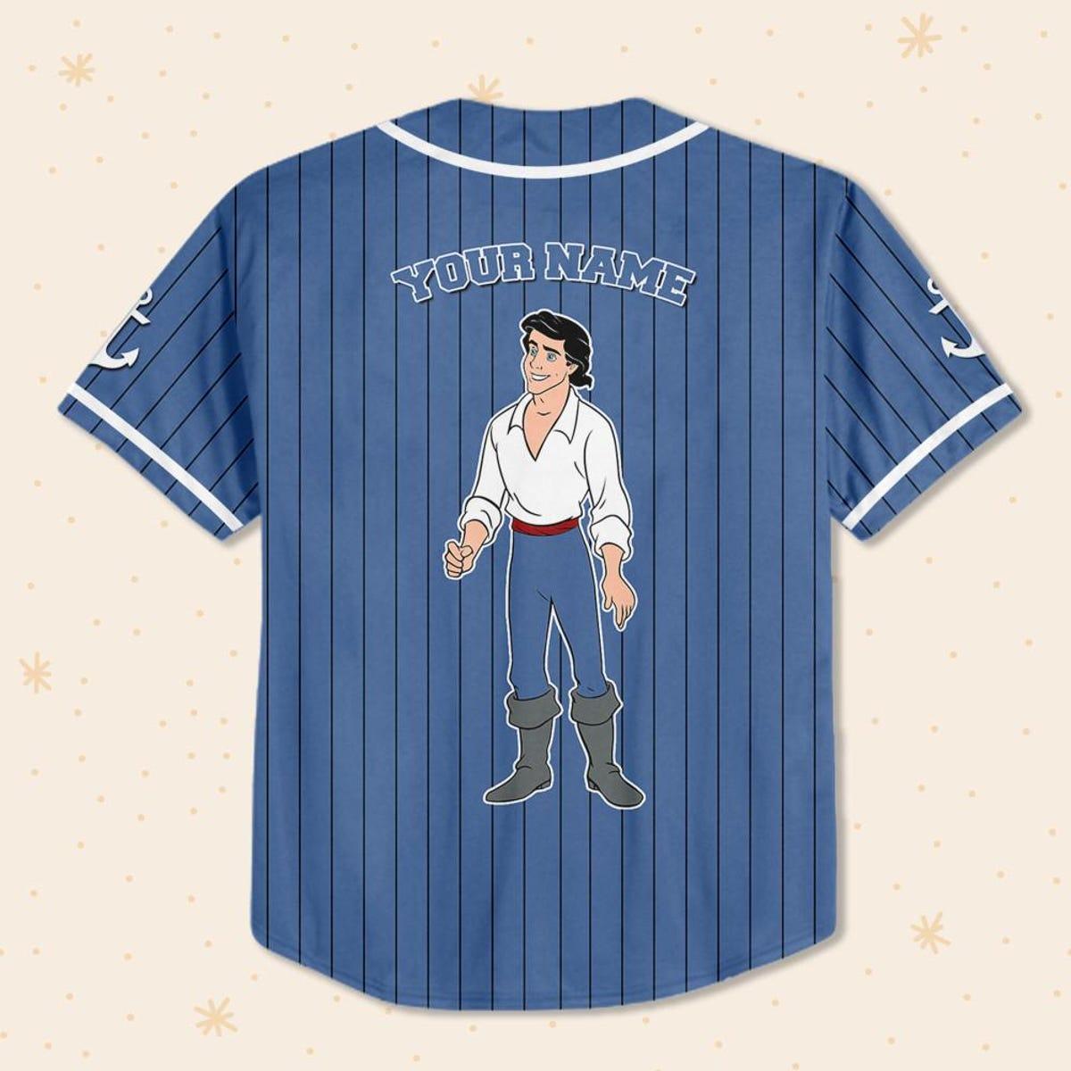Mckenzieshoponline Disney The Little Mermaid Prince Eric Personalized Baseball Jersey For Fans - Image 4