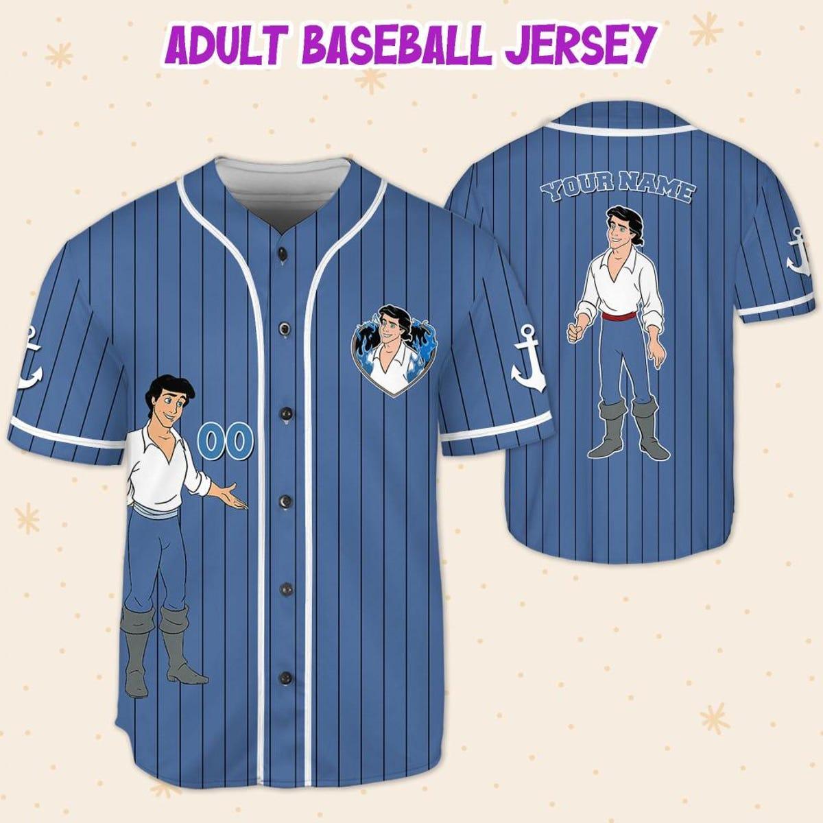 Mckenzieshoponline Disney The Little Mermaid Prince Eric Personalized Baseball Jersey For Fans - Image 6