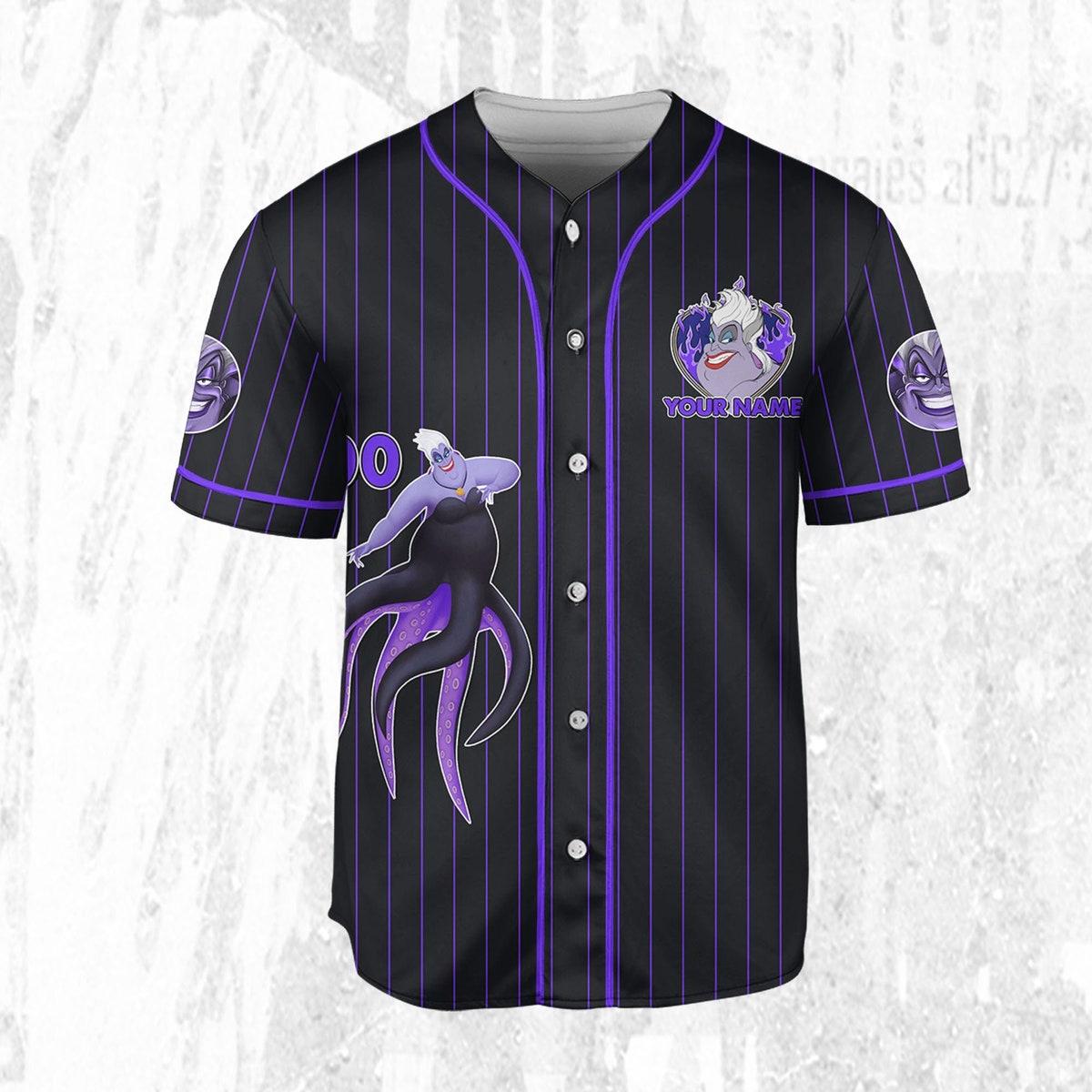 Mckenzieshoponline Disney The Little Mermaid Ursula Purple Dark Personalized Baseball Jersey For Fans - Image 4