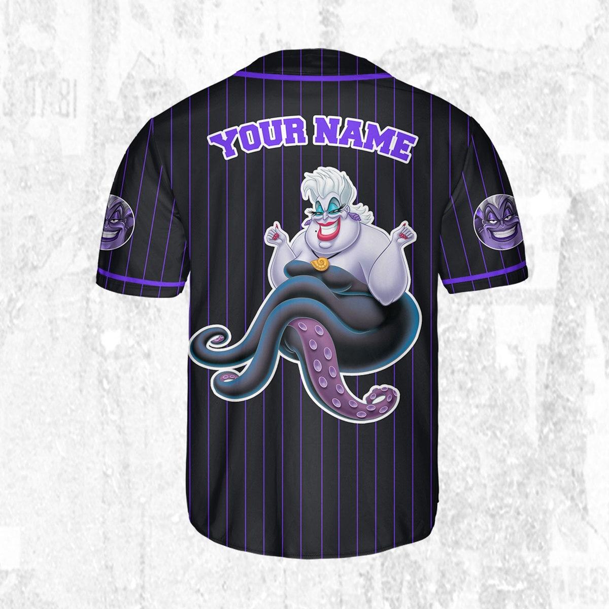 Mckenzieshoponline Disney The Little Mermaid Ursula Purple Dark Personalized Baseball Jersey For Fans - Image 5