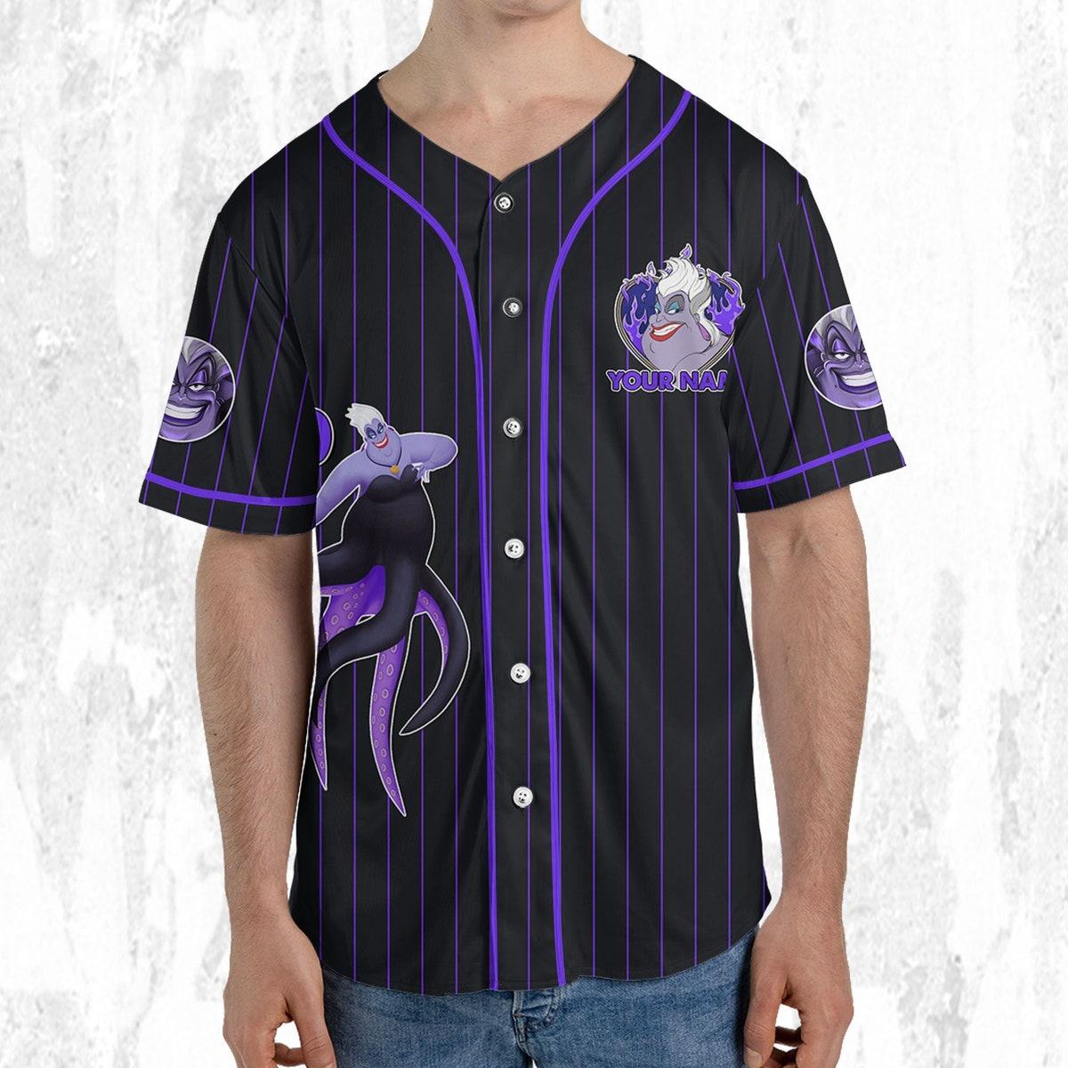 Mckenzieshoponline Disney The Little Mermaid Ursula Purple Dark Personalized Baseball Jersey For Fans - Image 6