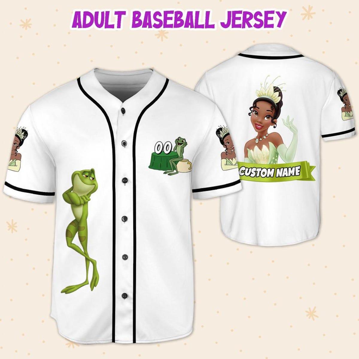 Mckenzieshoponline Disney Tiana Princess Happy White Black Personalized Baseball Jersey For Fans - Image 6