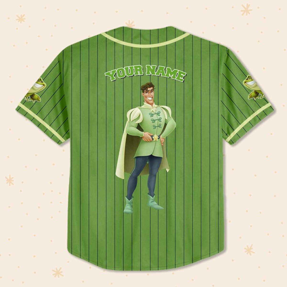 Mckenzieshoponline Disney Tiara Prince Naveent Green Personalized Baseball Jersey For Fans - Image 4