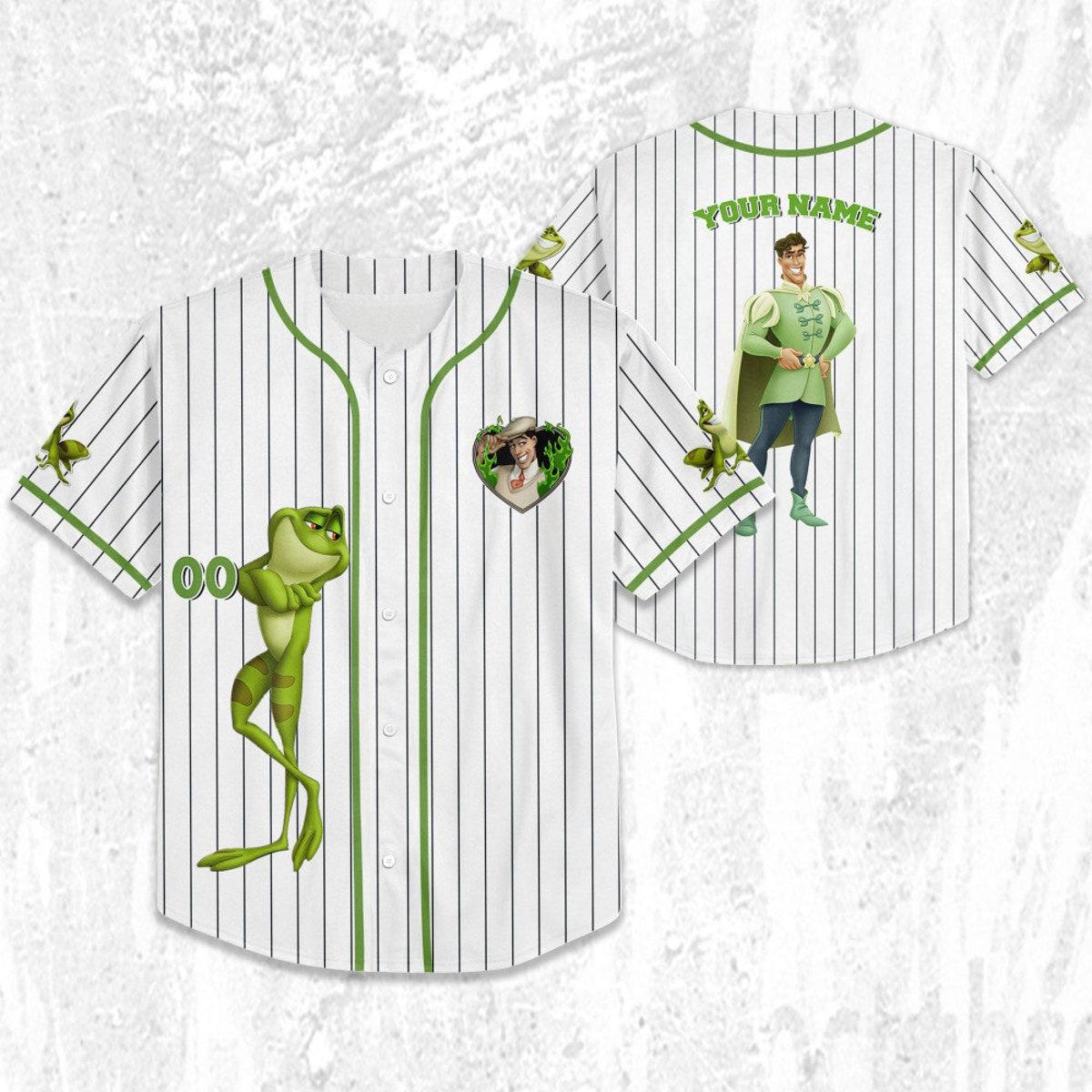 Mckenzieshoponline Disney Tiara Prince Naveent Green White Personalized Baseball Jersey For Fans - Image 3