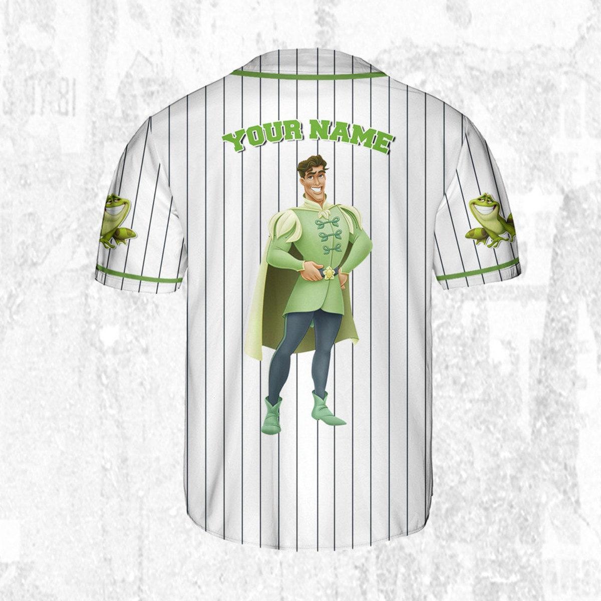 Mckenzieshoponline Disney Tiara Prince Naveent Green White Personalized Baseball Jersey For Fans - Image 5