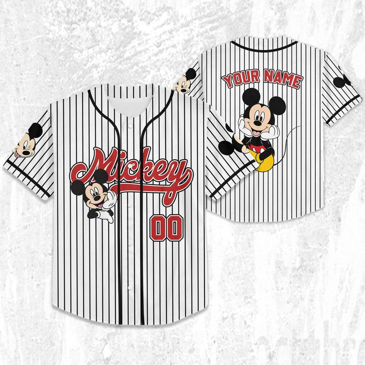 Mckenzieshoponline Disney Vintage Mickey Mouse Smile Personalized Baseball Jersey For Fans - Image 4